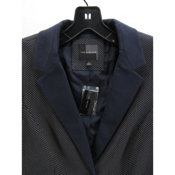 The Limited Jacket Small Blazer Coat Polka Dots Career 1 Button NEW - Picture 2 of 12
